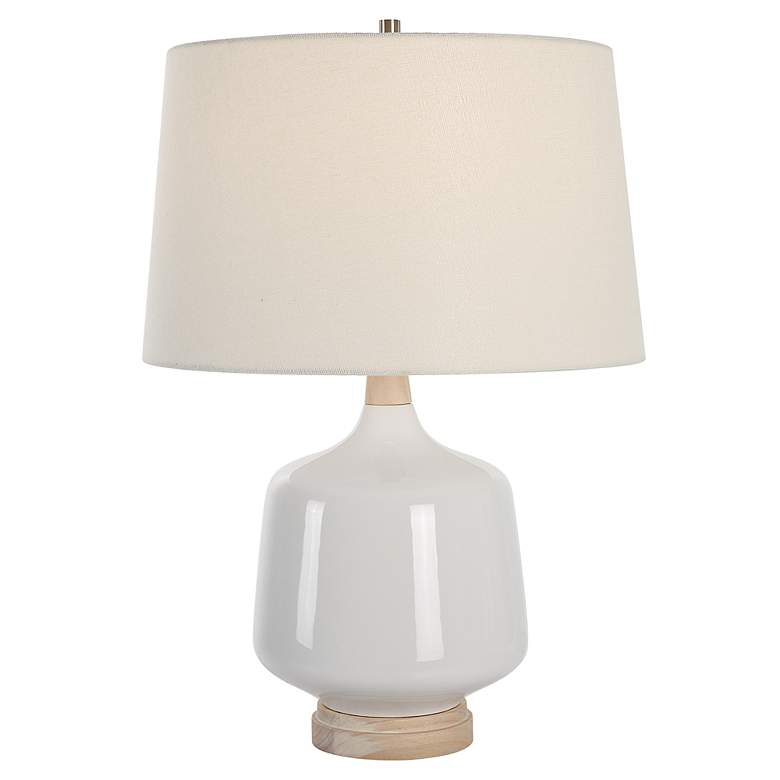 Image 2 Uttermost 24 1/2" High Opal White High Gloss Glaze Ceramic Table Lamp