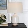1_Uttermost 24 1/2" High Opal White High Gloss Glaze Ceramic Table Lamp