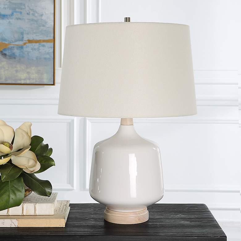 Image 3 Uttermost 24 1/2" High Opal White High Gloss Glaze Ceramic Table Lamp more views