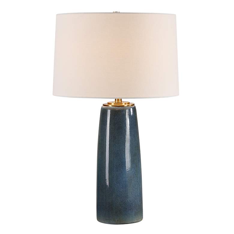 Image 2 Uttermost 26 1/4" High Submerged Deep Blue Glaze Ceramic Table Lamp