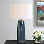 1_Uttermost 26 1/4" High Submerged Deep Blue Glaze Ceramic Table Lamp