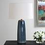 3_Uttermost 26 1/4" High Submerged Deep Blue Glaze Ceramic Table Lamp more views