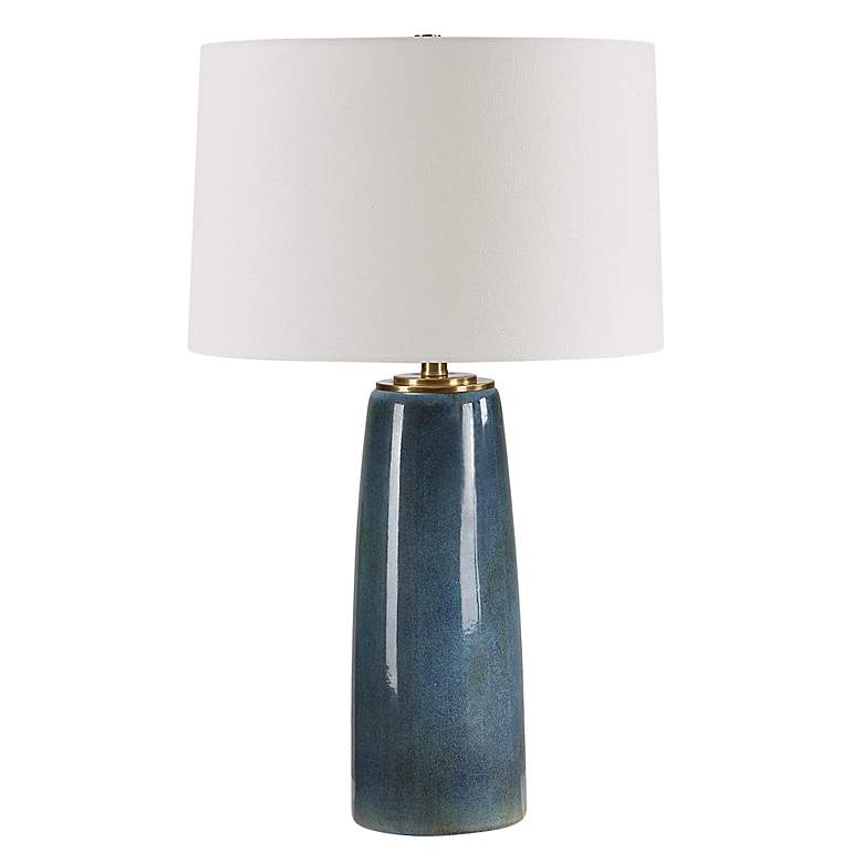 Image 4 Uttermost 26 1/4" High Submerged Deep Blue Glaze Ceramic Table Lamp more views