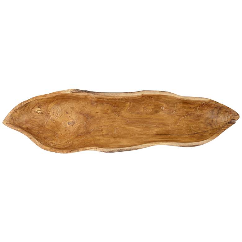 Image 4 Uttermost 26 3/4" Wide Teak Wood Leaf Decorative Bowl more views