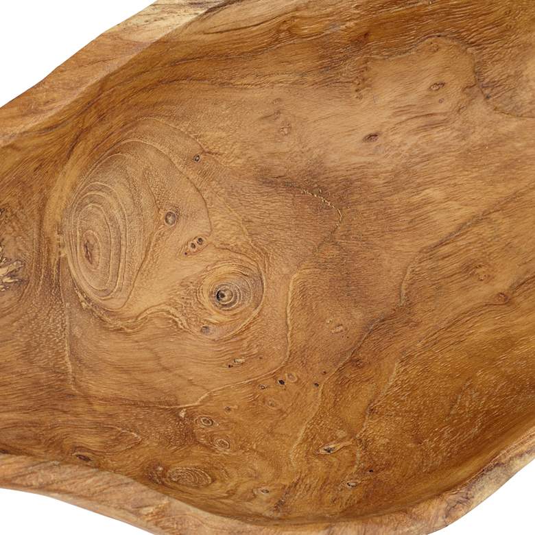 Image 5 Uttermost 26 3/4" Wide Teak Wood Leaf Decorative Bowl more views