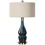 2_Uttermost 31 1/2" Prussian Deep Blue Glaze Ceramic Table Lamp