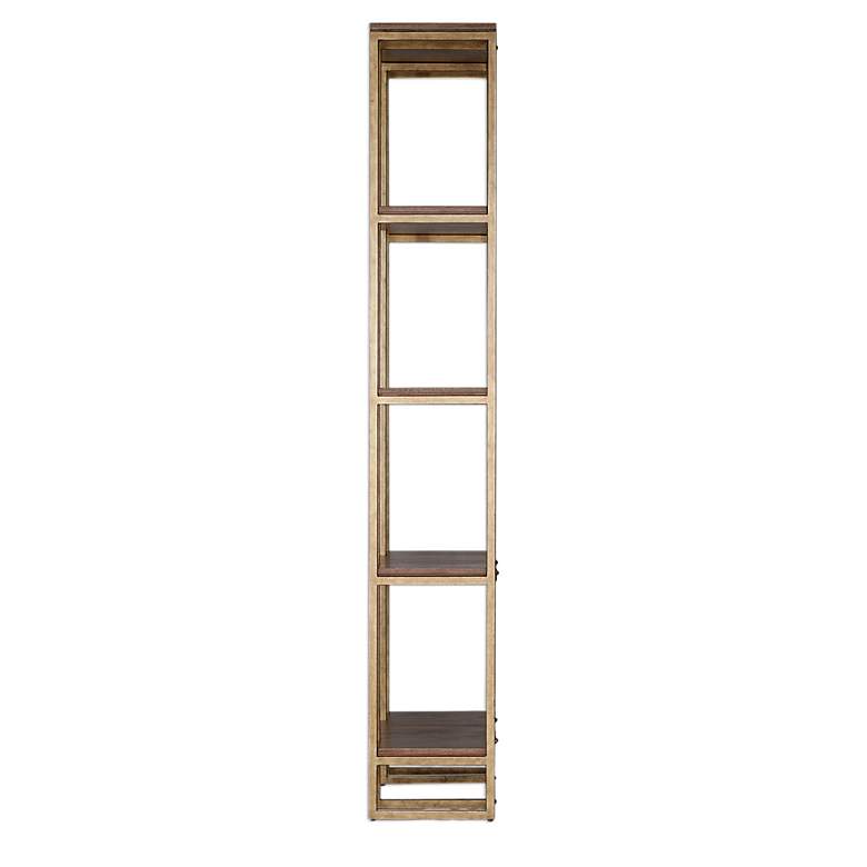 Image 6 Uttermost 32" Wide Gold Walnut Wood 4-Shelf Etagere more views
