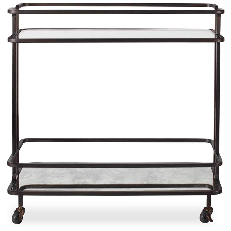 Image 1 Uttermost 34" Wide Bronze Bar Cart