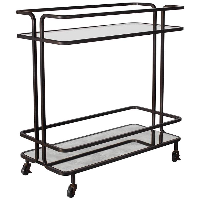 Image 4 Uttermost 34" Wide Bronze Bar Cart more views