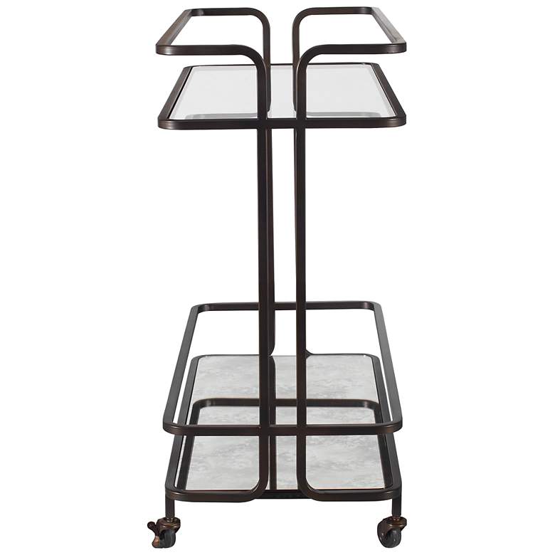 Image 5 Uttermost 34" Wide Bronze Bar Cart more views