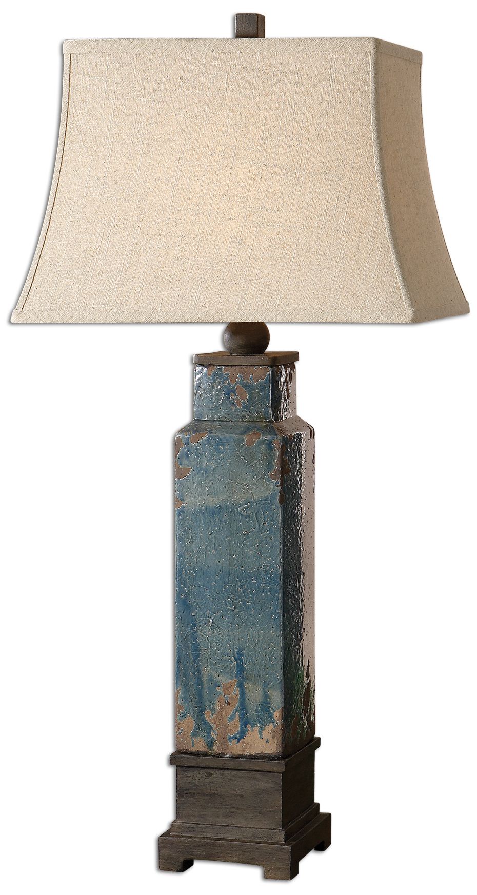 Uttermost 36in Soprana Blue and Rust Table Lamp 7P624 Lamps Plus