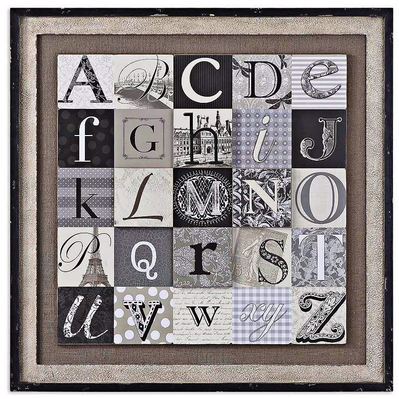 Image 1 Uttermost 36 inch Square Designing Alphabet Wall Art