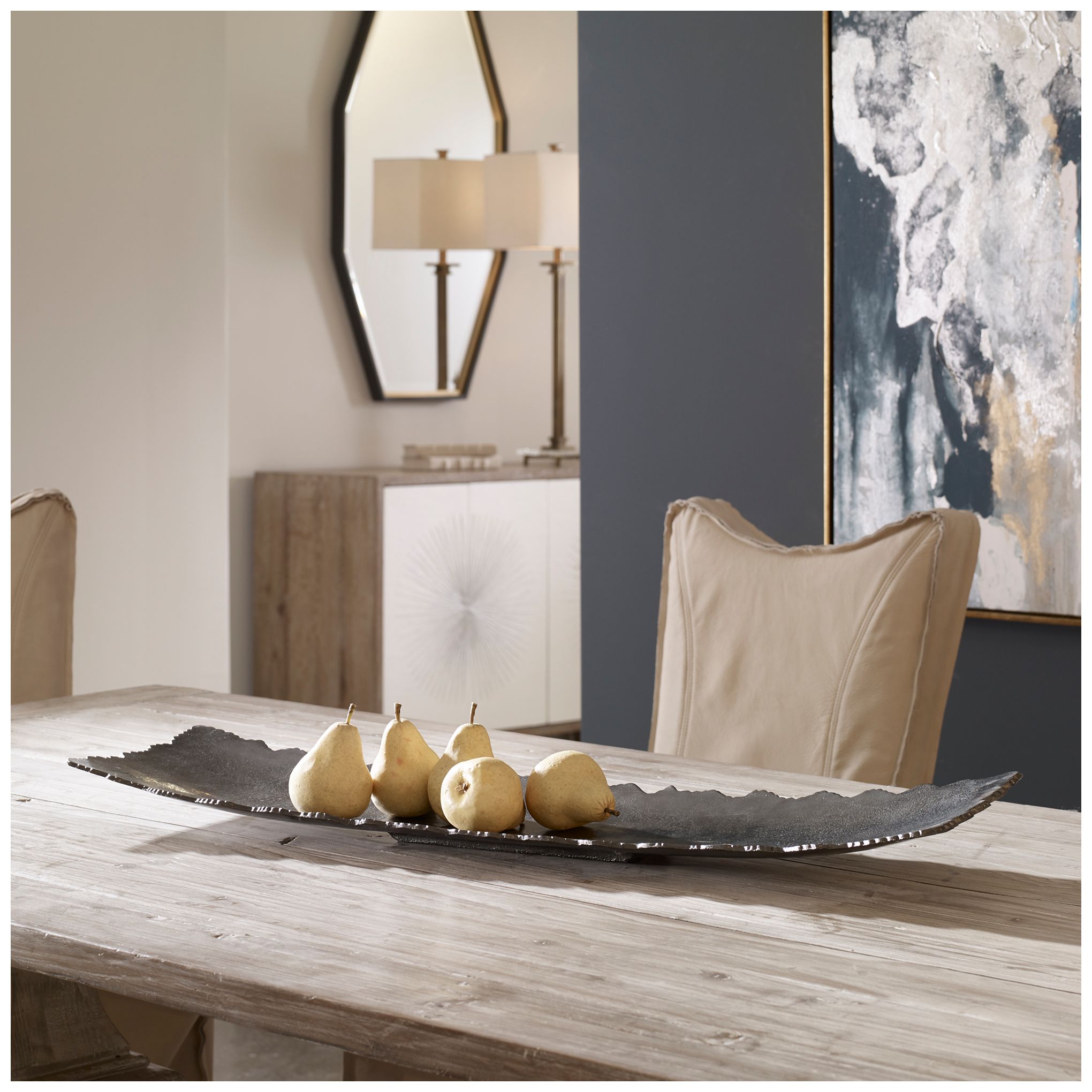 Image 3 Uttermost 36" Wide Camilla Textured Nickel Modern Tray more views