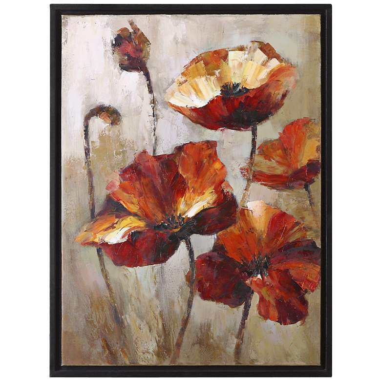 Image 1 Uttermost 39 inch High Window View Poppies Floral Wall Art