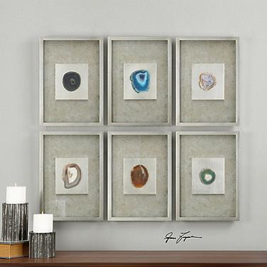 Uttermost 6-Piece Agate Stones 19 1/2" High Wall Art Set
