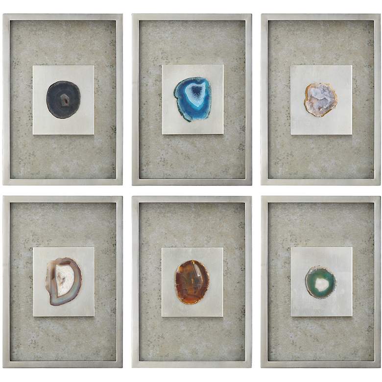 Image 1 Uttermost 6-Piece Agate Stones 19 1/2 inch High Wall Art Set