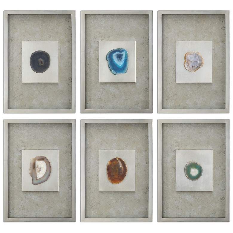 Image 1 Uttermost 6-Piece Agate Stones 19 1/2 inch High Wall Art Set