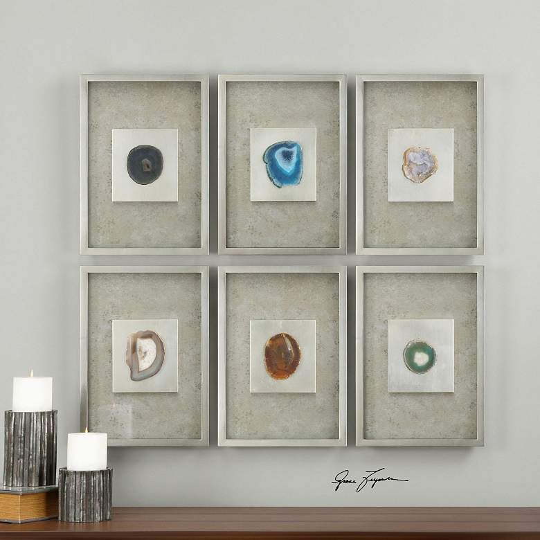 Image 1 Uttermost 6-Piece Agate Stones 19 1/2" High Wall Art Set