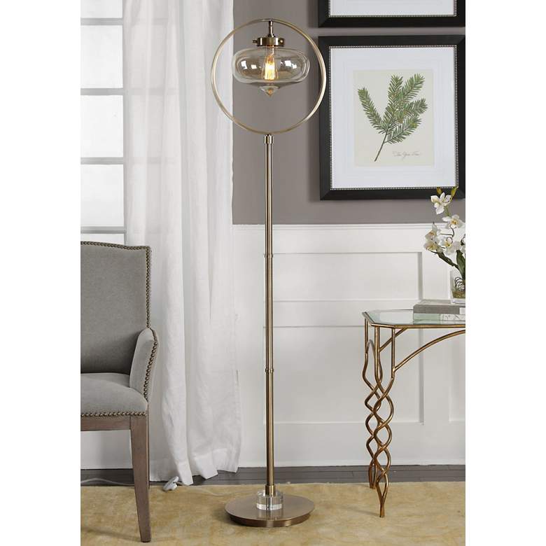 Image 1 Uttermost 67 inch High Namura Antique Brass Floor Lamp