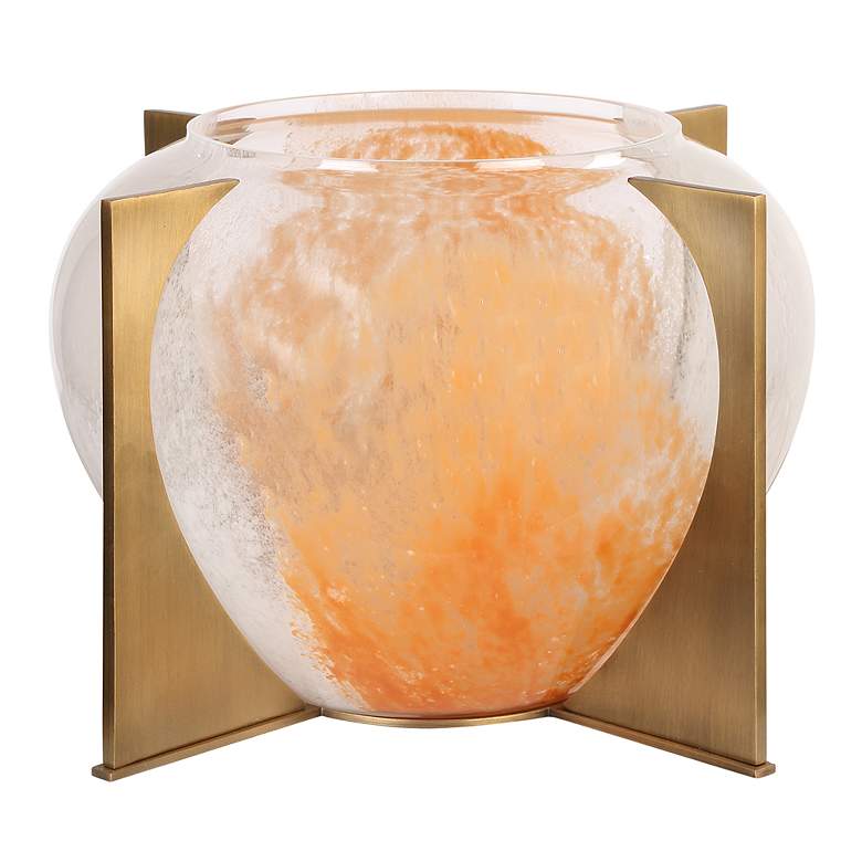 Image 4 Uttermost 8" High Swirl Decorative Glass Vase with Stand more views