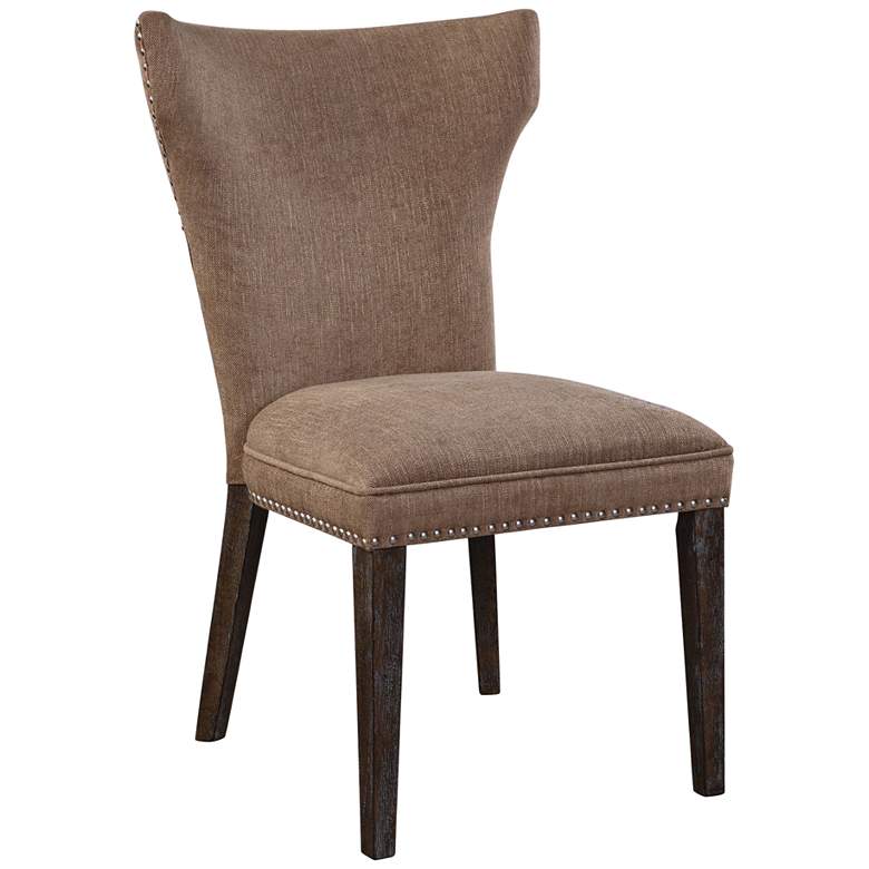 Image 1 Uttermost Aaronus Driftwood Neutral Fabric Accent Chair