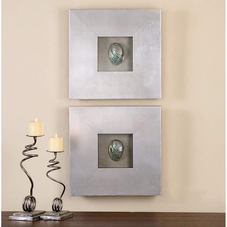 Uttermost Abalone Shells 20 inch Square Wall Art Set of 2