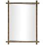 Uttermost Abanu 30" x 39.75" Rustic Gold Ribbed Frame Wall Mirror