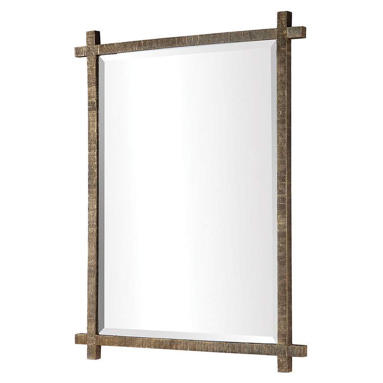 Image 3 Uttermost Abanu 30" x 39.75" Rustic Gold Ribbed Frame Wall Mirror more views