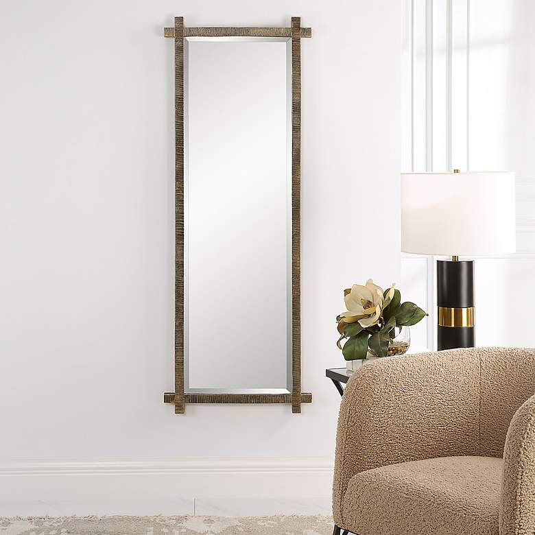 Image 2 Uttermost Abanu Ribbed Gold Dressing Mirror