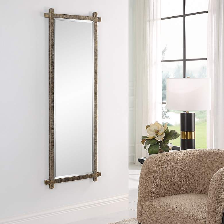 Image 4 Uttermost Abanu Ribbed Gold Dressing Mirror more views