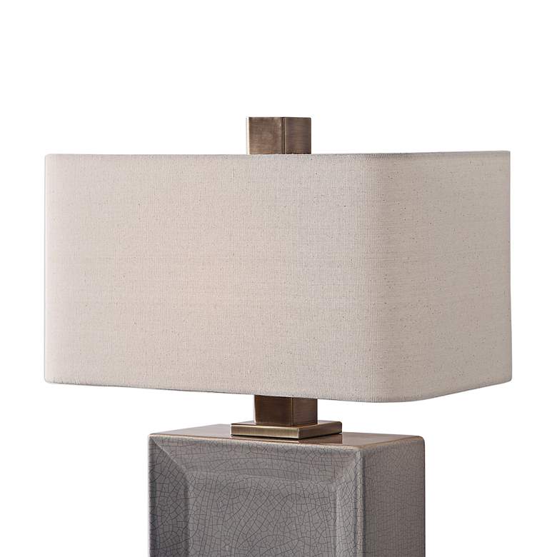 Image 3 Uttermost Abbot Crackled Gray Glaze Ceramic Table Lamp more views