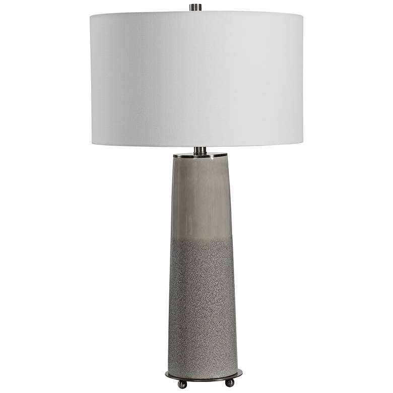 Image 2 Uttermost Abdel 30 3/4 inch Light Gray Glaze Ceramic Table Lamp