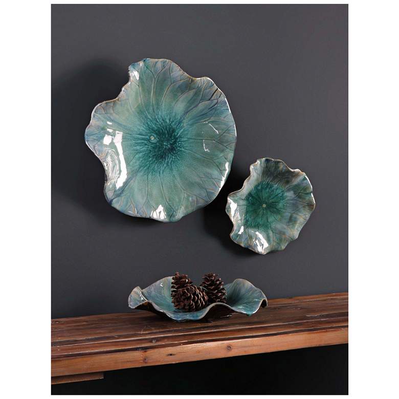 Image 4 Uttermost Abella Sea Blue 3-Piece Ceramic Flower Set more views