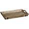 Uttermost Abila Distressed Cream Antique Bronze Wood Tray