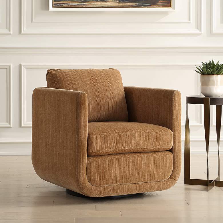 Image 1 Uttermost Abound Ginger Chenille Swivel Chair