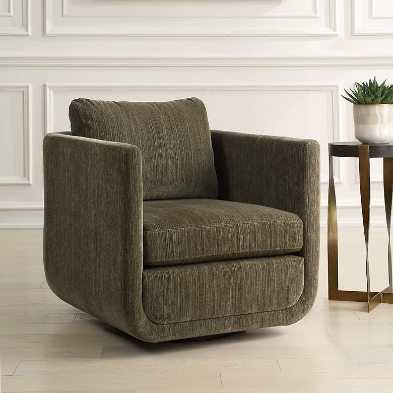 Image 1 Uttermost Abound Herb Chenille Swivel Chair