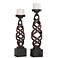 Uttermost Abrose Rust Brown 2-Piece Pillar Candle Holder Set