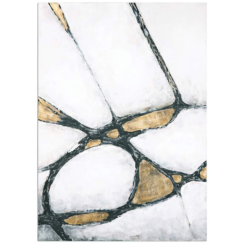 Image 1 Uttermost Abstract in Gold and Black 60 inch High Wall Art
