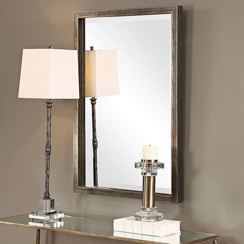 Image 1 Uttermost Aburay Silver 26 1/4" x 38 1/2" Wall Mirror
