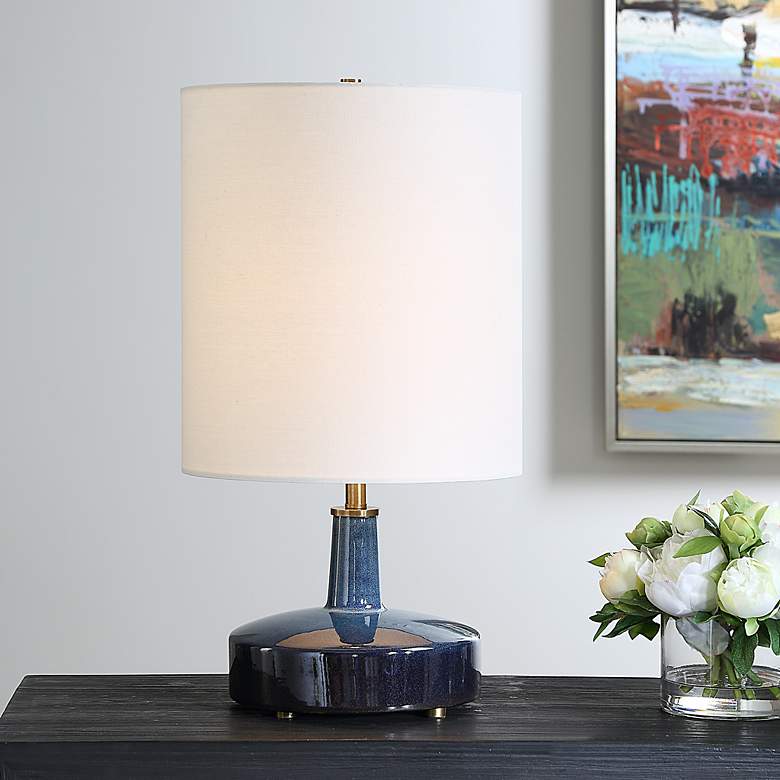 Image 1 Uttermost Abyss Blue Ombre Ceramic Table Lamp