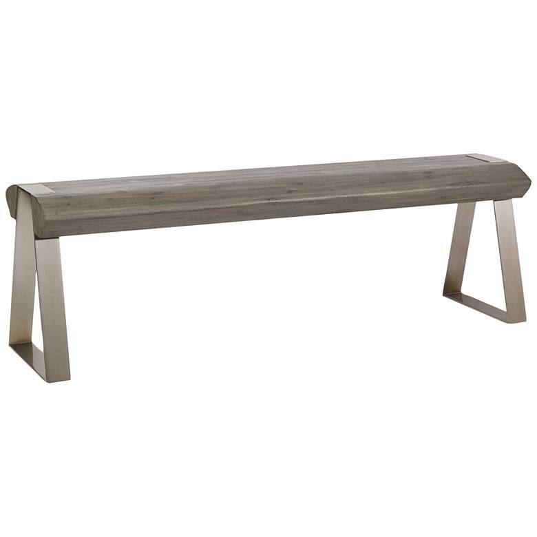 Image 2 Uttermost Acai 60 inch Wide Light Gray Wash Accent Bench