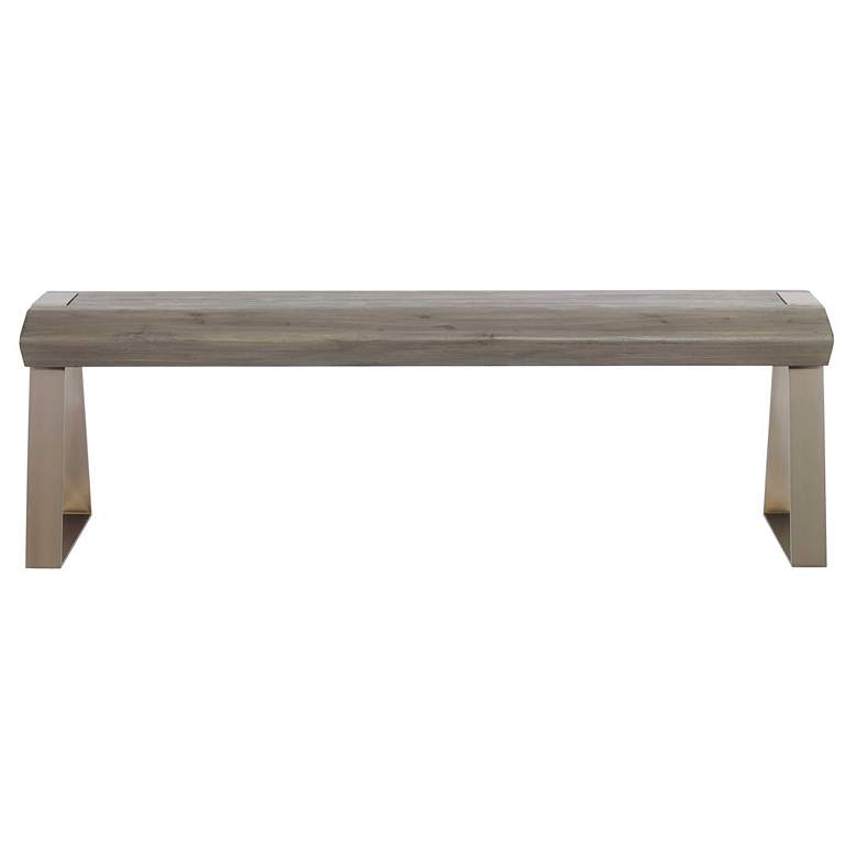 Image 4 Uttermost Acai 60" Wide Light Gray Wash Accent Bench more views