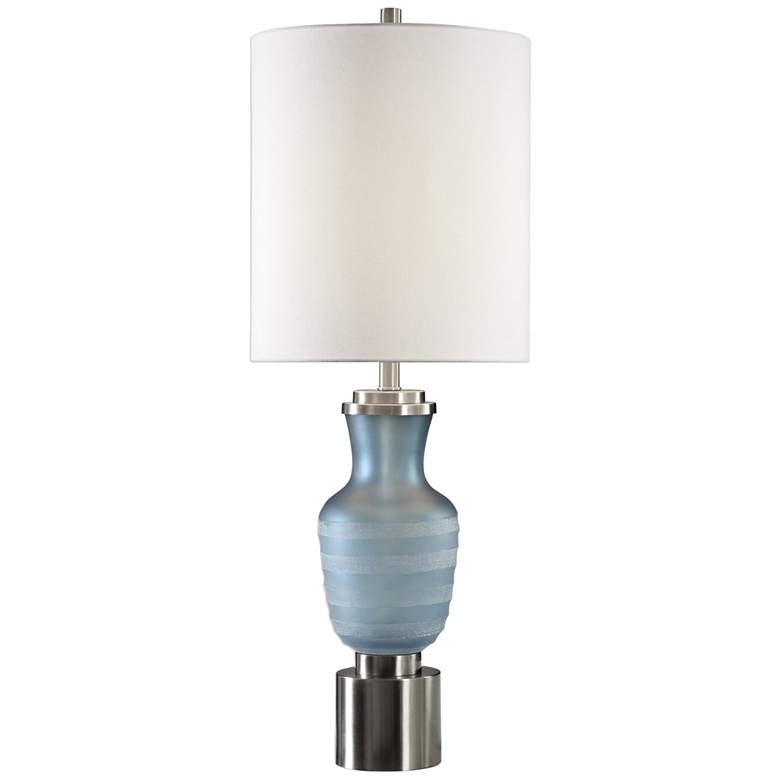Image 1 Uttermost Acciano Frosted Blue Glass Buffet Table Lamp