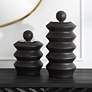 1_Uttermost Accordion Black Stained Wood Containers Set of 2