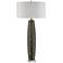 Uttermost Achilleus Charcoal Gray Ribbed Ceramic Table Lamp