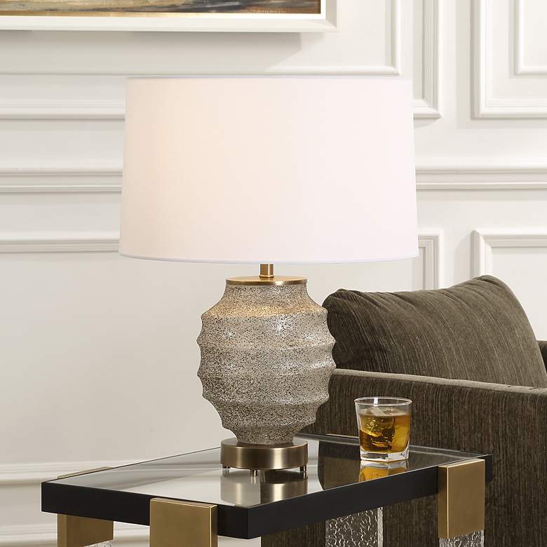 Image 1 Uttermost Acosta 22 1/4" High Ribbed Glass Table Lamp