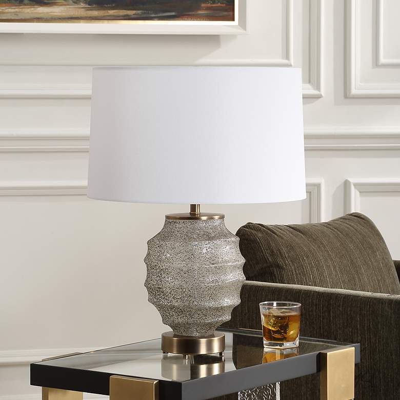 Image 3 Uttermost Acosta 22 1/4" High Ribbed Glass Table Lamp more views