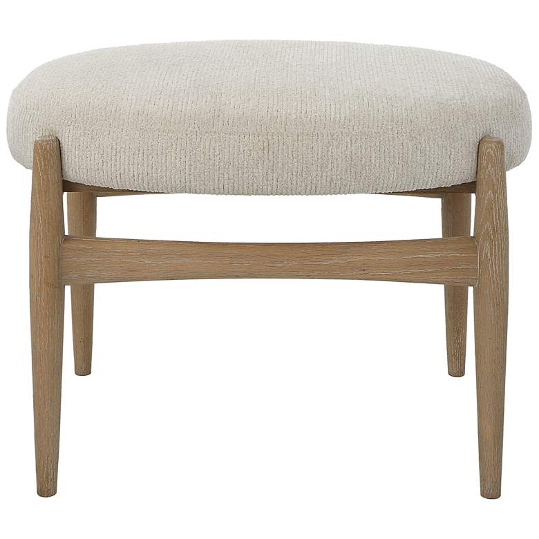 Image 1 Uttermost Acrobat 24 1/2 inchW Textured Off-White Fabric Bench