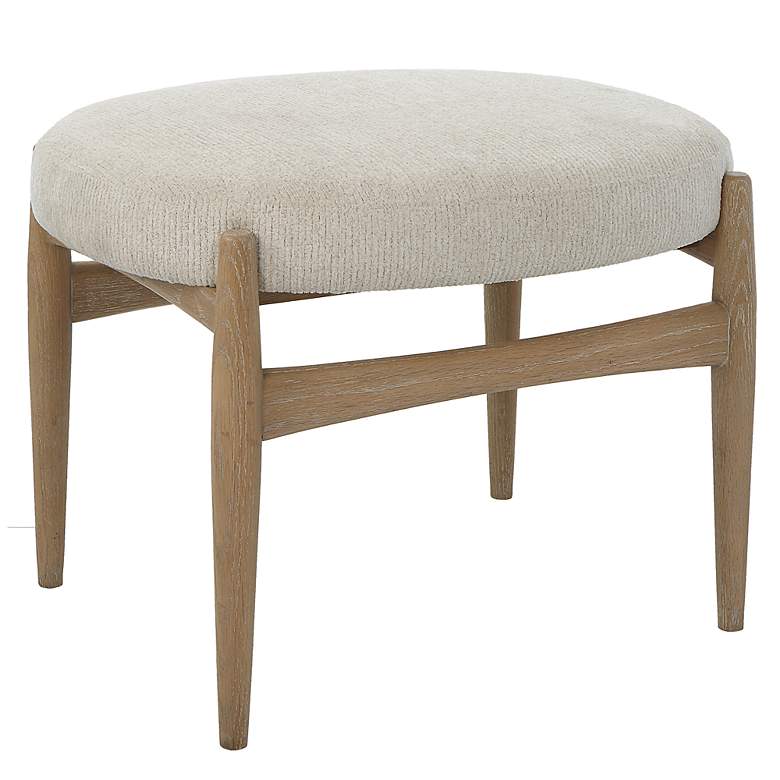 Image 5 Uttermost Acrobat 24 1/2"W Textured Off-White Fabric Bench more views