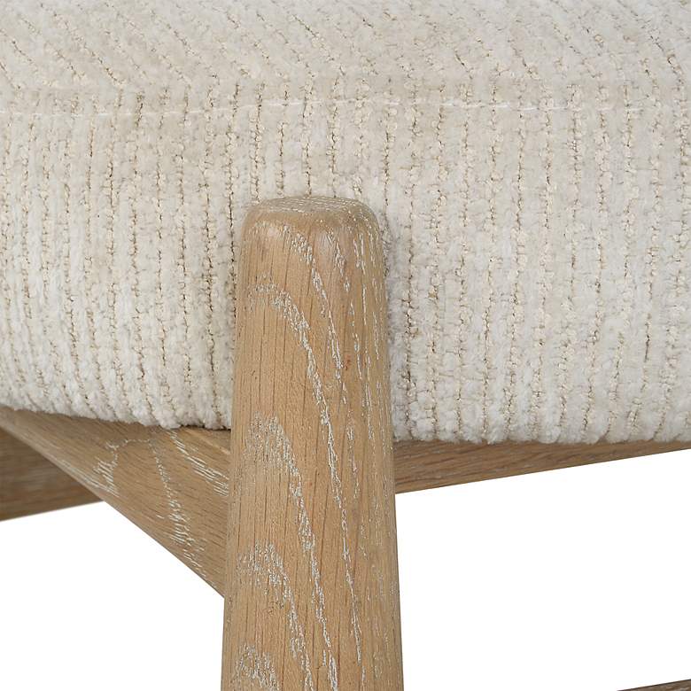 Image 6 Uttermost Acrobat 24 1/2"W Textured Off-White Fabric Bench more views